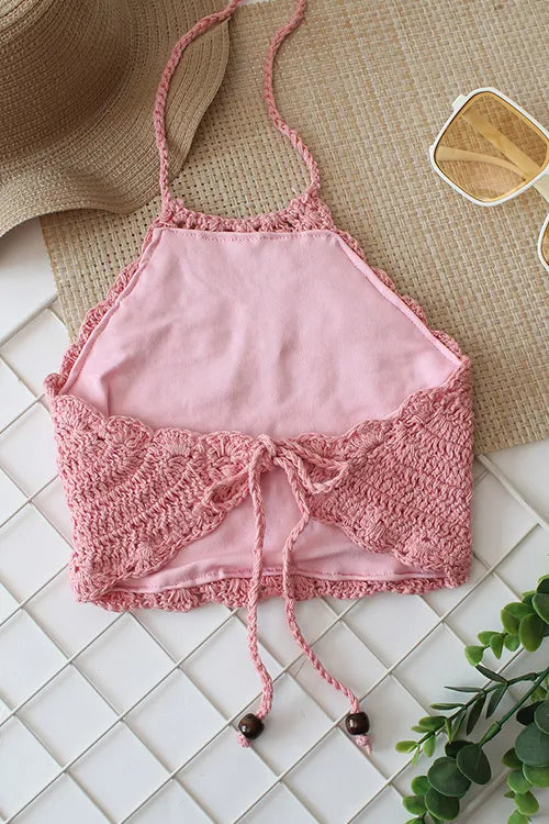 Ajoobaa Kid "Self Design" Halterneck Top - Pink