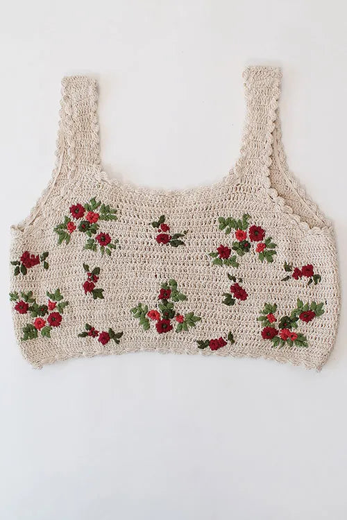 Ajoobaa Kids "Floral Embroidery" Top - Offwhite