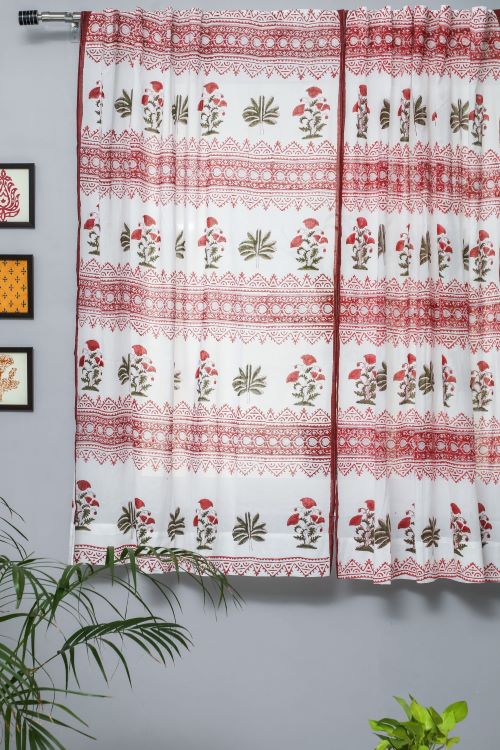 Sooti Syahi Made On Earth Hand Block Printed Window Curtain