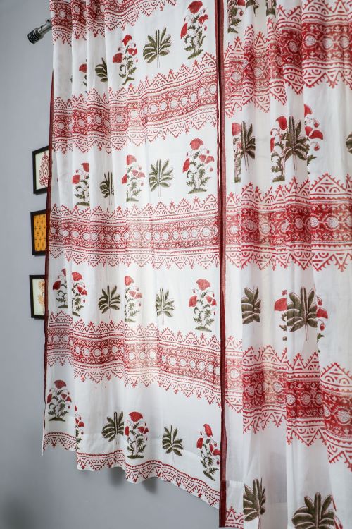 Sooti Syahi Made On Earth Hand Block Printed Window Curtain