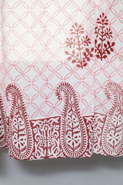 Sooti Syahi Bunz’S Red Bangles Hand Block Printed Window Curtain