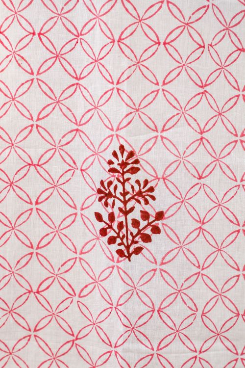 Sooti Syahi Bunz’S Red Bangles Hand Block Printed Window Curtain