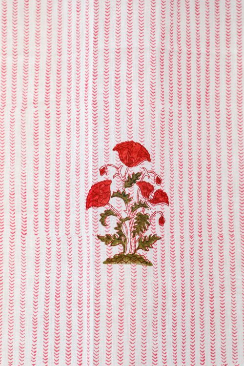 Sooti Syahi Red Retreat Hand Block Printed Window Curtain
