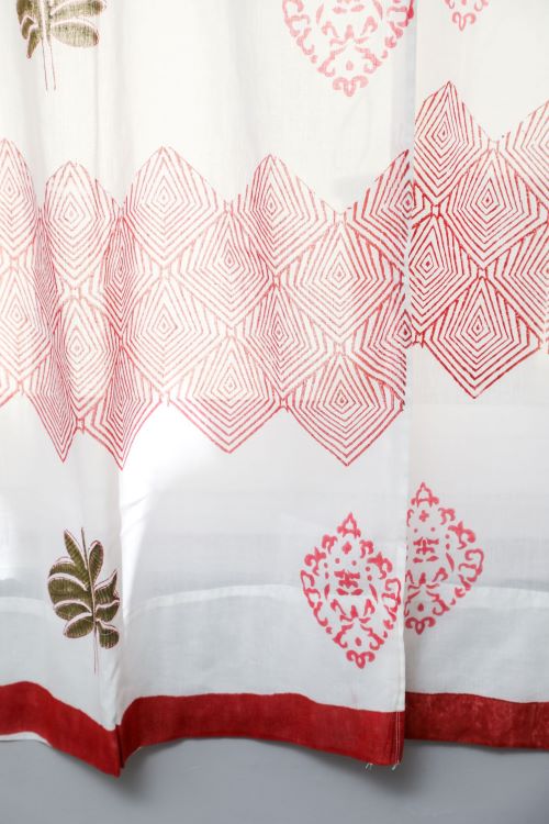 Sooti Syahi Gleaming Zigzags Hand Block Printed Window Curtain