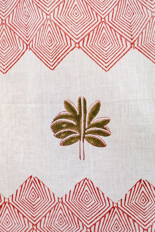 Sooti Syahi Gleaming Zigzags Hand Block Printed Window Curtain