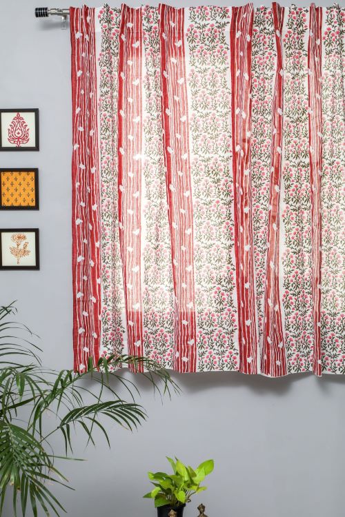 Sooti Syahi Haven Glazing Hand Block Printed Window Curtain