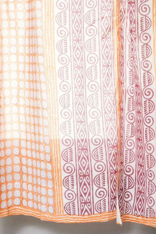 Sooti Syahi Harvest Sun Hand Block Printed Window Curtain