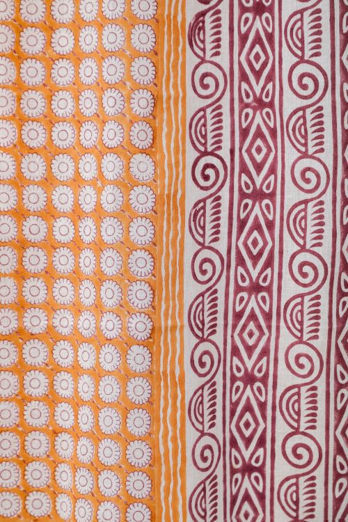 Sooti Syahi Harvest Sun Hand Block Printed Window Curtain