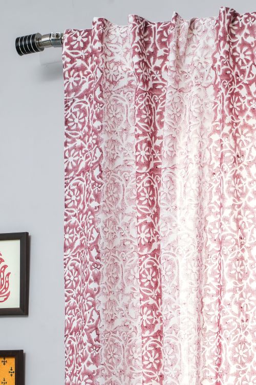 Heavenly Homeland Hand Block Printed Window Curtain