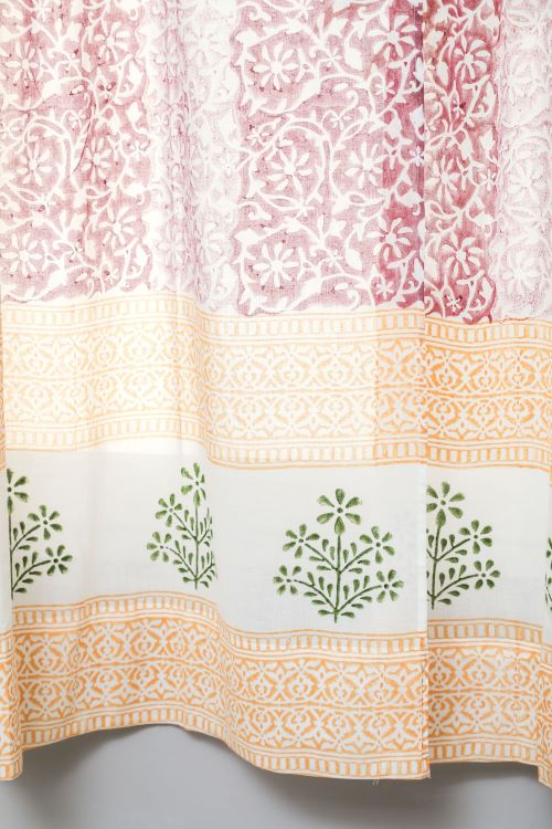 Heavenly Homeland Hand Block Printed Window Curtain