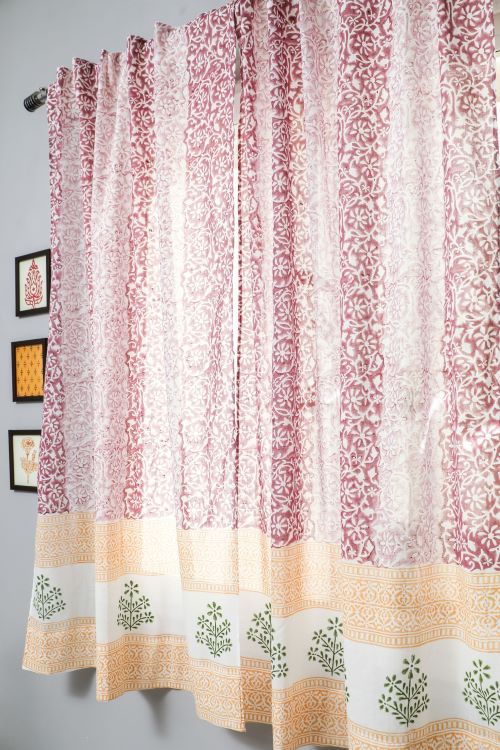 Sooti Syahi Heavenly Homeland Hand Block Printed Window Curtain