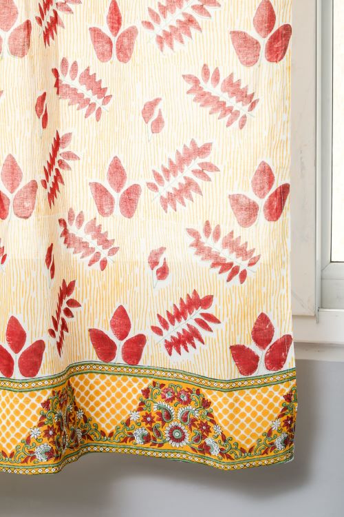 Sooti Syahi Glow Of Autum Hand Block Printed Window Curtain