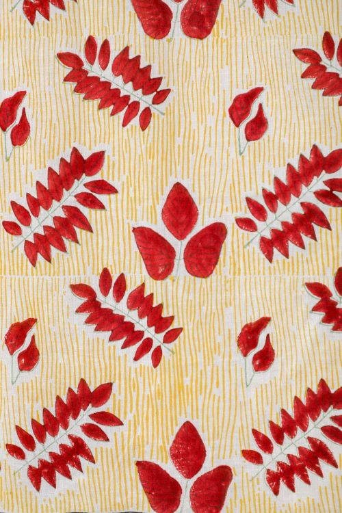 Sooti Syahi Glow Of Autum Hand Block Printed Window Curtain