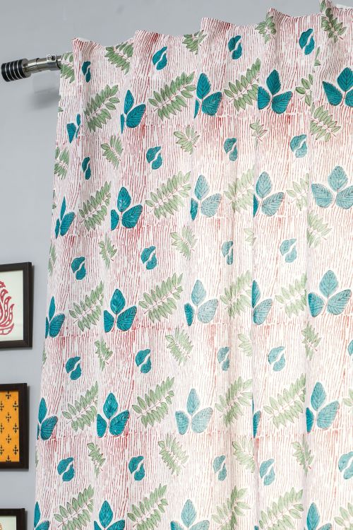 Sooti Syahi Glow Of Garden Hand Block Printed Window Curtain