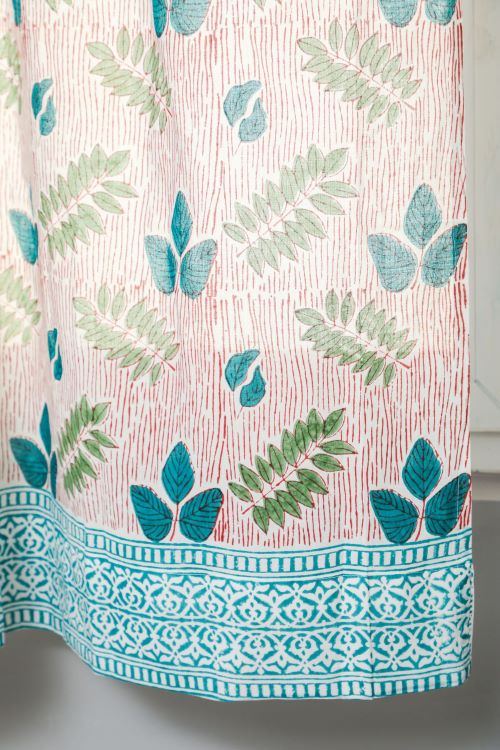 Sooti Syahi Glow Of Garden Hand Block Printed Window Curtain
