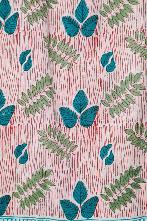 Sooti Syahi Glow Of Garden Hand Block Printed Window Curtain