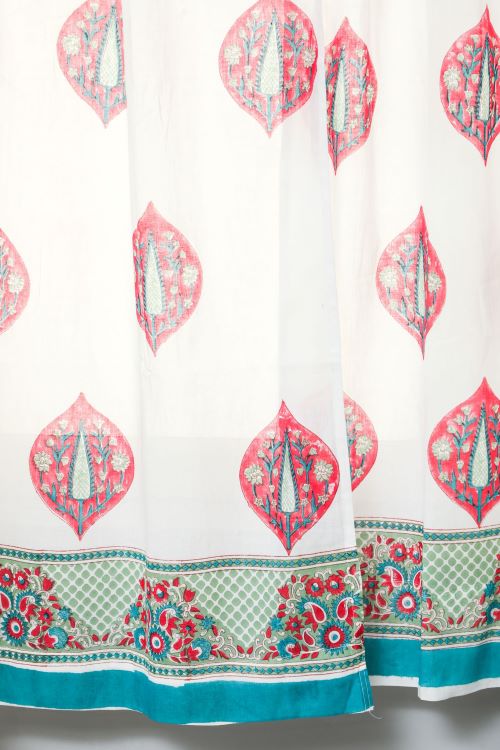 Sooti Syahi Persian Palm Hand Block Printed Window Curtain