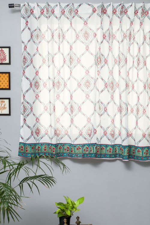 Sooti Syahi First Impression Hand Block Printed Window Curtain
