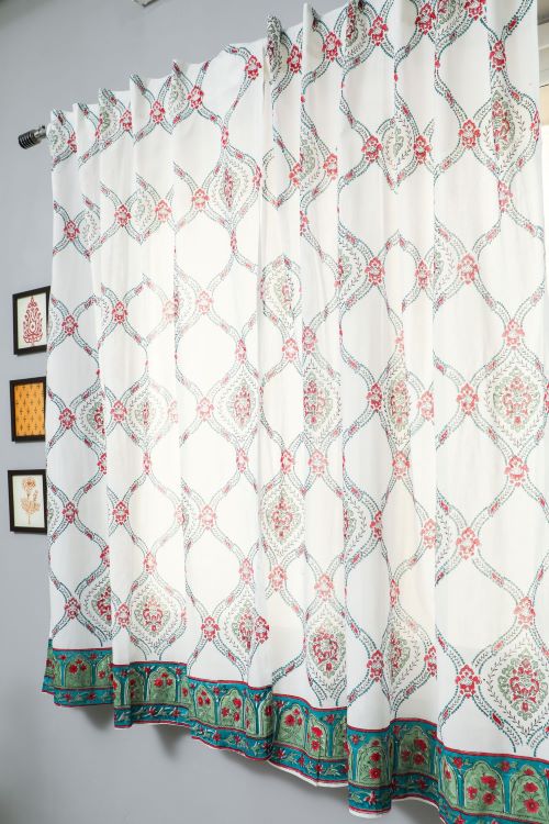 Sooti Syahi First Impression Hand Block Printed Window Curtain