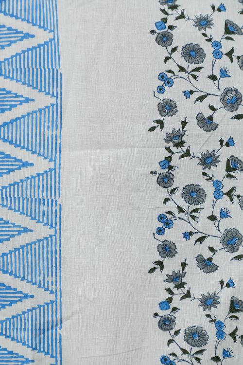 Sooti Syahi Philippine Blue Hand Block Printed Window Curtain