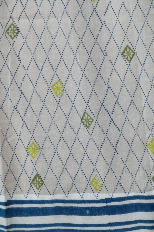 Sooti Syahi Diamond Dot Hand Block Printed Window Curtain