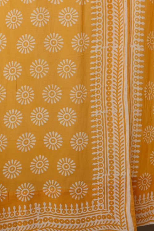 Sooti Syahi Sunflower Hand Block Printed Window Curtain