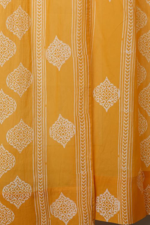 Sooti Syahi Daffodil Hand Block Printed Window Curtain