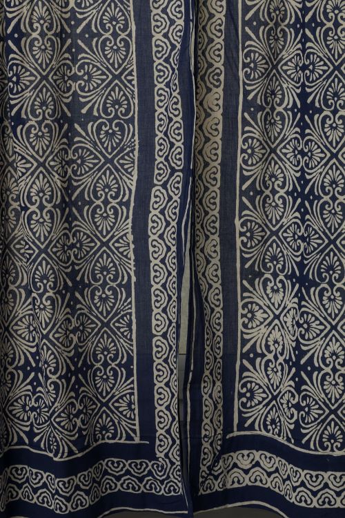 Sooti Syahi Iris Hand Block Printed Window Curtain