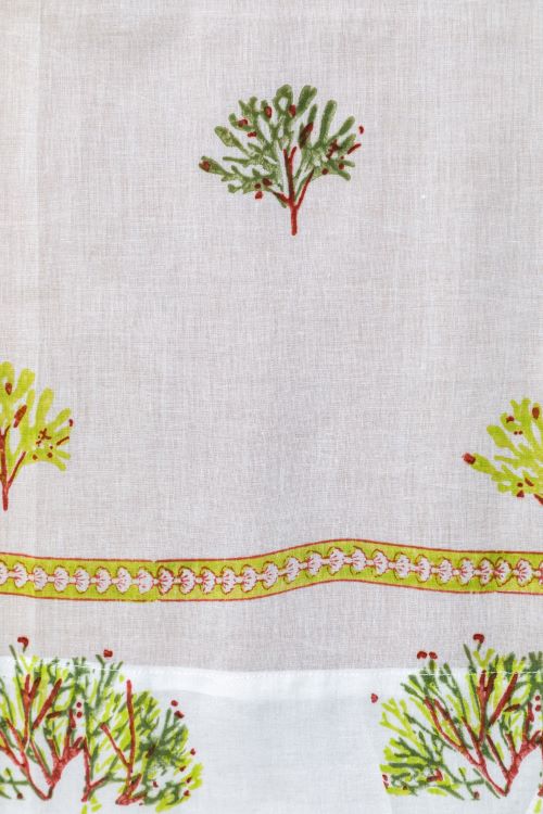 Sooti Syahi Envy Zinnia Hand Block Printed Window Curtain