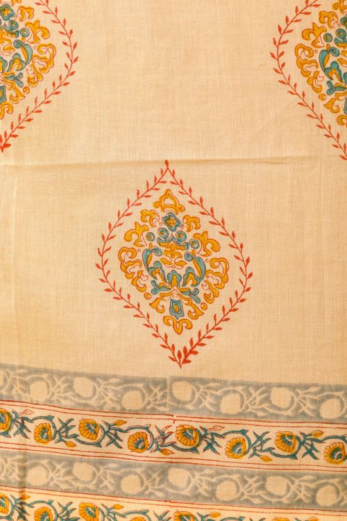 Sooti Syahi Baileya Red Hand Block Printed Window Curtain