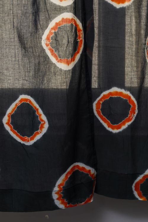 Sooti Syahi Blue Crown Hand Block Printed Window Curtain