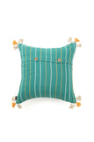 Green Hand Woven Cushion Cover With Bhujodi Weave
