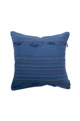 Hand Woven Blue Cotton Cushion Cover