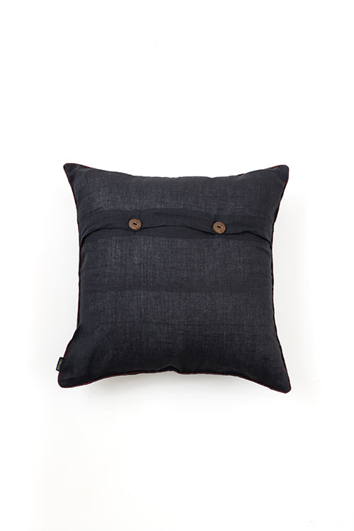 Cotton Hand Woven Black Cushion Cover