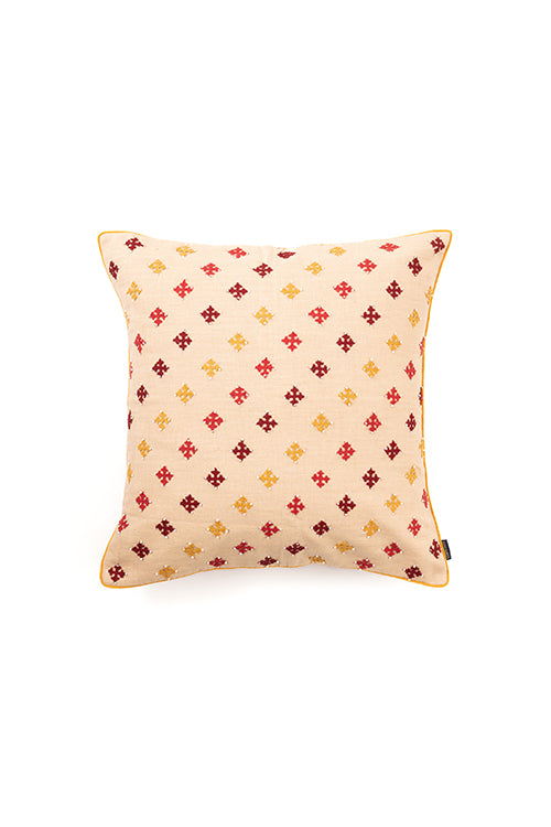 Creme Hand Woven Cotton Cushion Cover