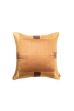 Beige Mashru Cushion Cover With Stirped Patches
