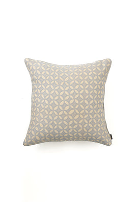 White And Light Gray Cotton Cushion Cover