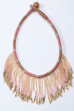 Antarang-  Gulabi (Pink) Jumki Bead Choker,  100% Cotton. Hand Made By Divyang Rural Women.