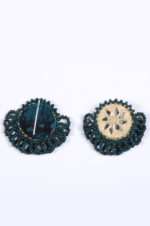 Antarang- Prakriti (Green) Bead Jumki Earing,  100% Cotton. Hand Made By Divyang Rural Women.