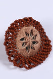 Antarang- Bhoomi (Brown) Bead Jumki Ring,  100% Cotton. Hand Made By Divyang Rural Women.