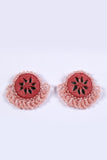 Antarang-  Gulabi (Pink)  Bead Jumki Earing,  100% Cotton. Hand Made By Divyang Rural Women.
