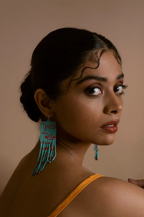 Melo Studio Chandramukhi Hand Beaded Earrings