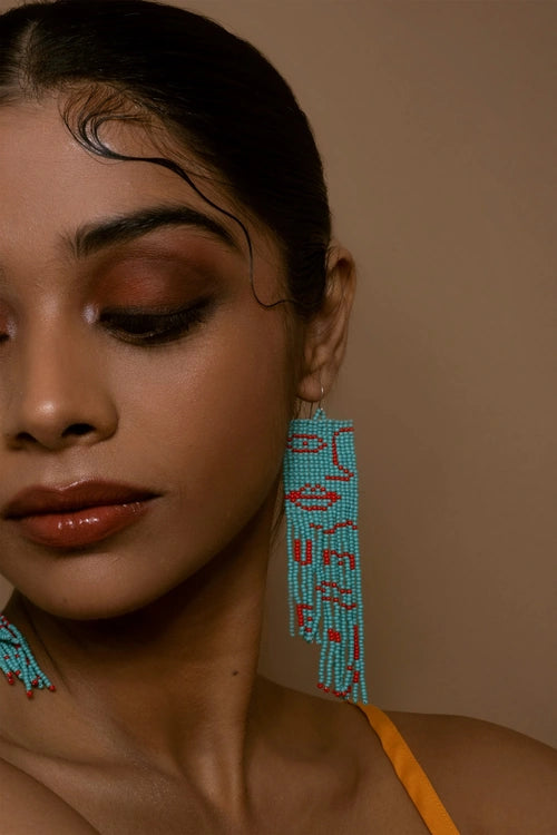 Melo Studio Chandramukhi Hand Beaded Earrings