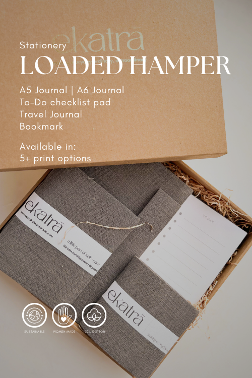 Ekatra Eco Friendly Indigo Stripes Stationery Loaded Gift Hamper