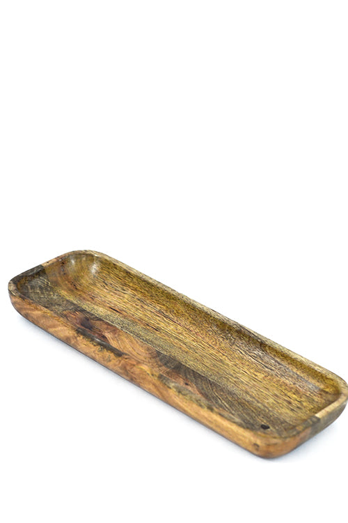 Ace The Space Handcrafted Long Mango Wood Snack Platter