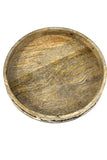 Ace The Space Handcrafted Mango Wood Round Etched Seving Tray