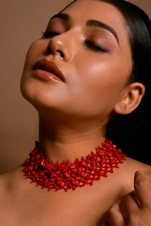 Melo Studio Coralee Hand Beaded Choker