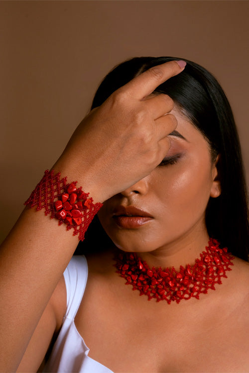 Melo Studio Coralee Hand Beaded Choker