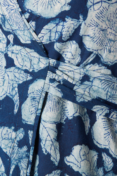 Okhai 'Ikigai' Pure Cotton Indigo Wrap Dress | Relove