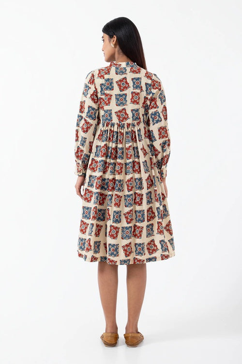 block printed organic cotton dress Billie Block Print Organic Cotton Dress